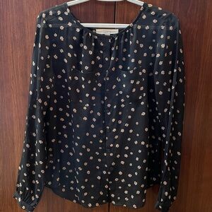 Loft Black Floral Top